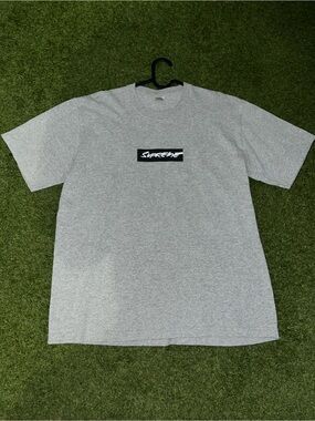 Supreme X Futura Gray box logo Short-Sleeve T-Shirt
